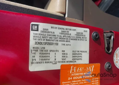 2005 Chevrolet Equinox Ls from USA, damaged, VIN 2CNDL13F256201150